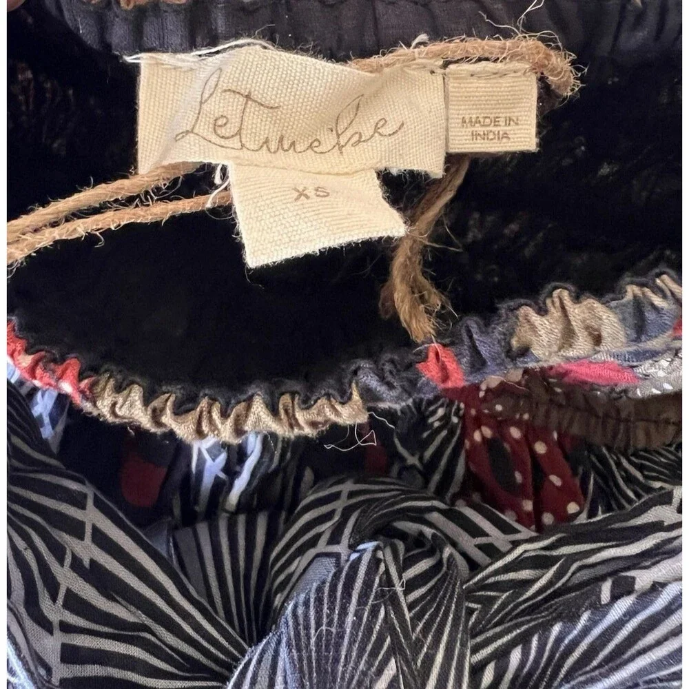 Anthropologie LET ME BE Floral Abstract Belted A-Line Mini Skirt Boho XS NWT